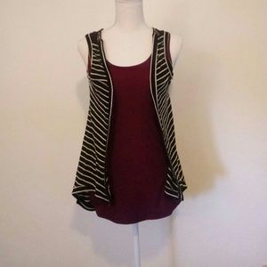 Black and white stripped vest. Fun back cut-out!